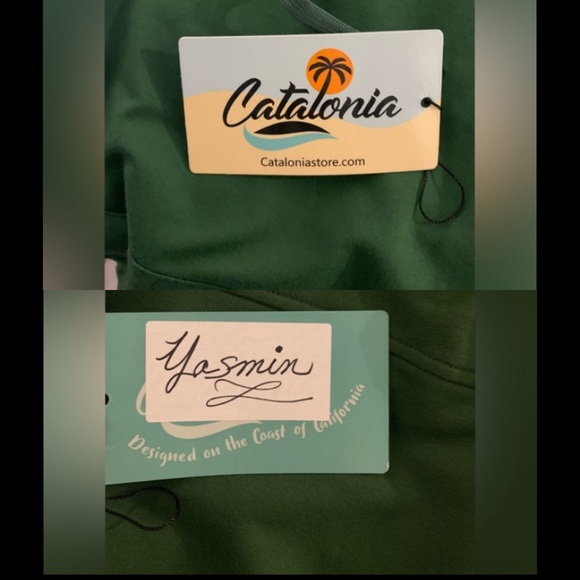 NWT, Catalina Oversized Kangaroo Pocket Batwing Hoodie in Green, Sz One Size - Picture 10 of 12